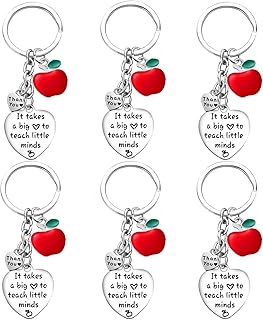 6PCs Teacher Keyring Teacher Gifts for Women Thank You Teacher Gifts for Teacher Appreciation Gifts Graduation Gifts Teachers Day Teacher Birthday Gifts