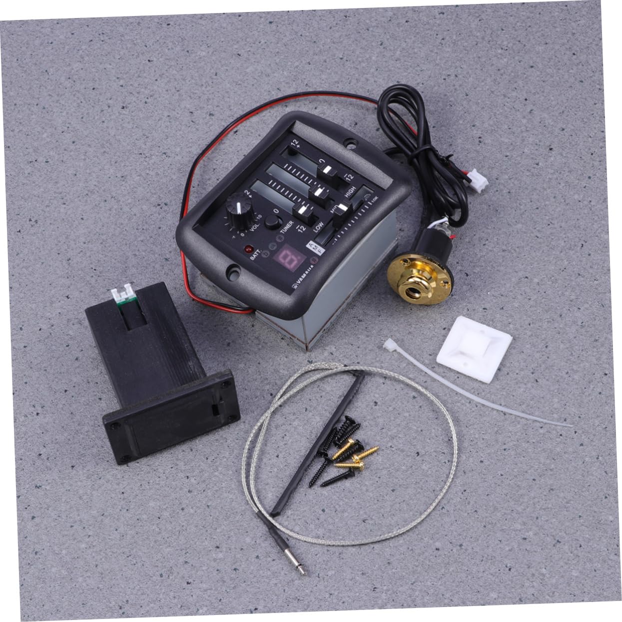UPKOCH Band-gitarren-tonabnehmer-equalizer mit Integriertem Stimmgerät Lautstärkeregler und Bässe Mitten Höhen-reglern für Akustikgitarren-einbau