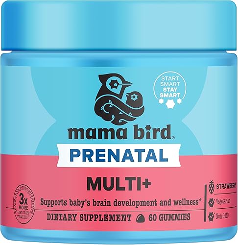 Best Nest Wellness Mama Bird - Gomitas prenatales para mujeres, vitaminas prenatales veganas, metilfolato (ácido fólico), multivitamínico prenatal