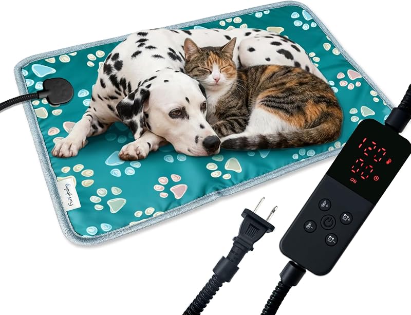 furrybaby Pet Heating Pad for Cats & Dogs,Waterproof,Anti-Bite Warming Mat | Safe waterproof indestructible winter warming pad, adjustable temperature, tough anti-bite tube,ideal for cat house & cat bed
