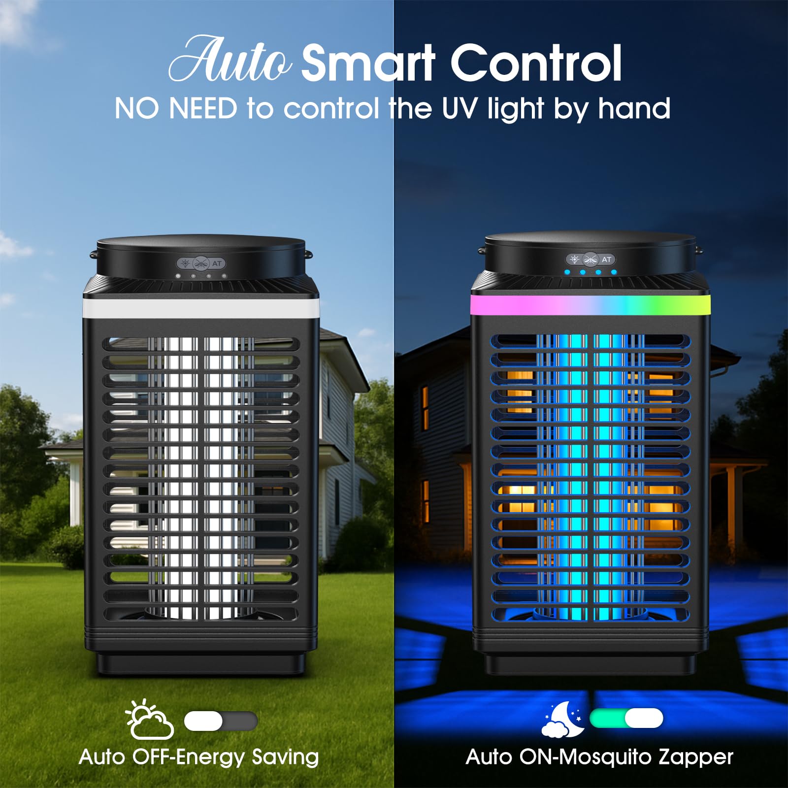 Bug Zapper Outdoor, 4-in-1 4200V Elektrischer Mückenzapper, Wiederaufladbarer Bug Zapper Kabelloser Fliegenvernichter mit 5000mAh Akku, Wasserdicht IP67, Kabelloser & Tragbarer Insektenvernichter für