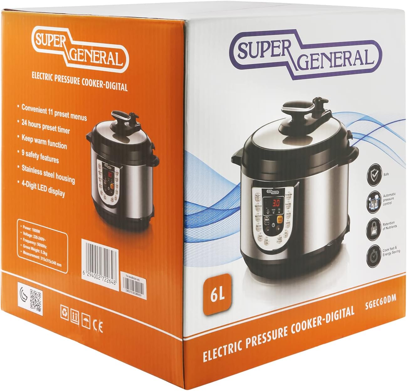 Super General 6 Liter Pressure Cooker