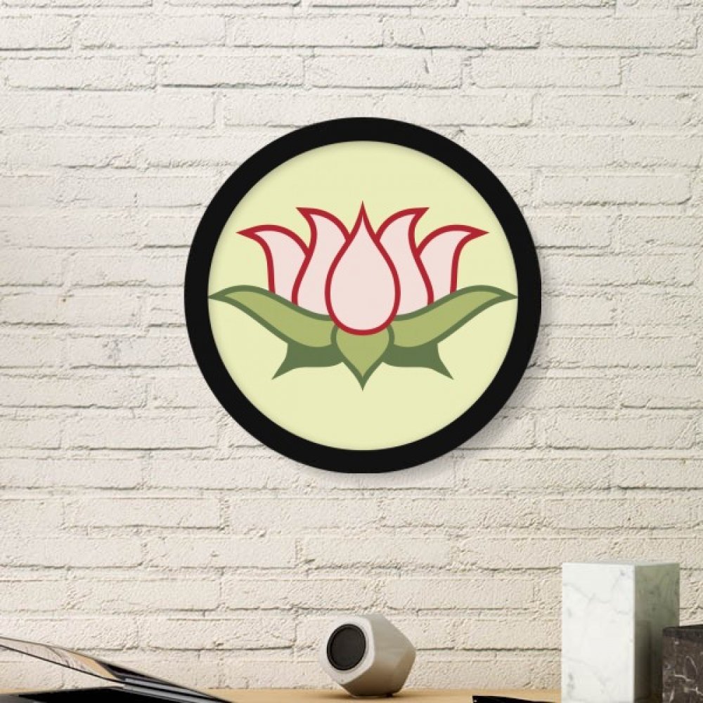 Art peinture bouddhisme cadre photo rond en bois noir décoration maison