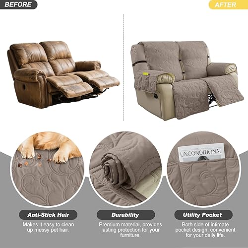 Vista 113 de Funda para silla reclinable 100% impermeable, fundas de silla reclinable para silla reclinable, funda de tela antideslizante para sala de estar