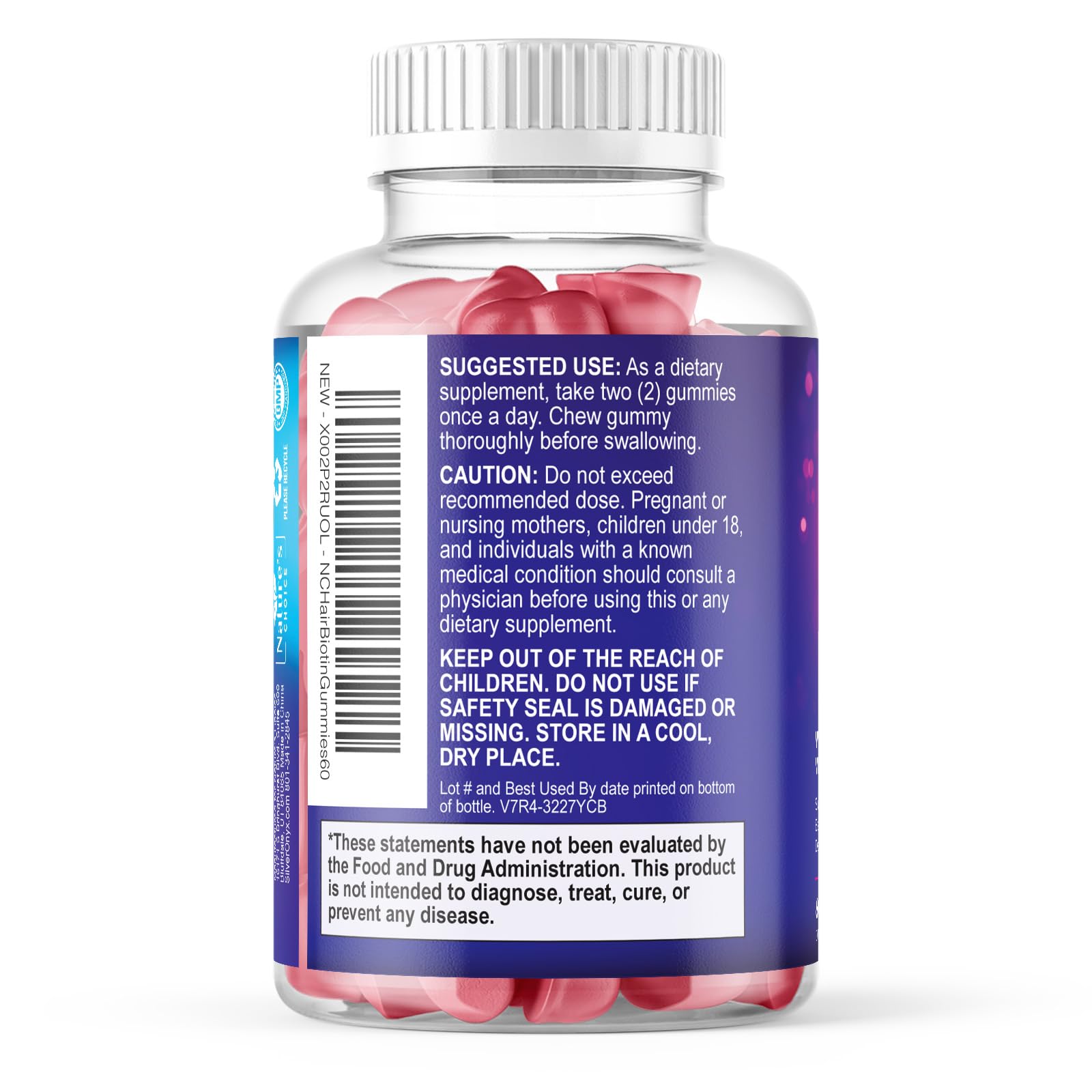 Hair Vitamins Gummies with Biotin 5000 mcg - Extra Strength Hair Growth Support Vitamin E & C - Stronger Radiant Hair, Skin & Nails Supplement - Hair Growth Support Gummy, Berry Flavor - 60 Gummies — Amazon image 8