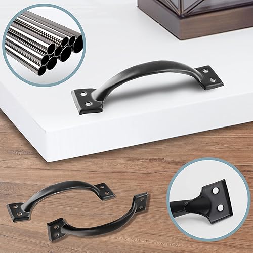 Miniatura 5 de 10 manijas de puerta de metal de 5.5 pulgadas, manijas de puerta grandes, manijas de puerta de granero vintage para muebles, armarios, cocina,