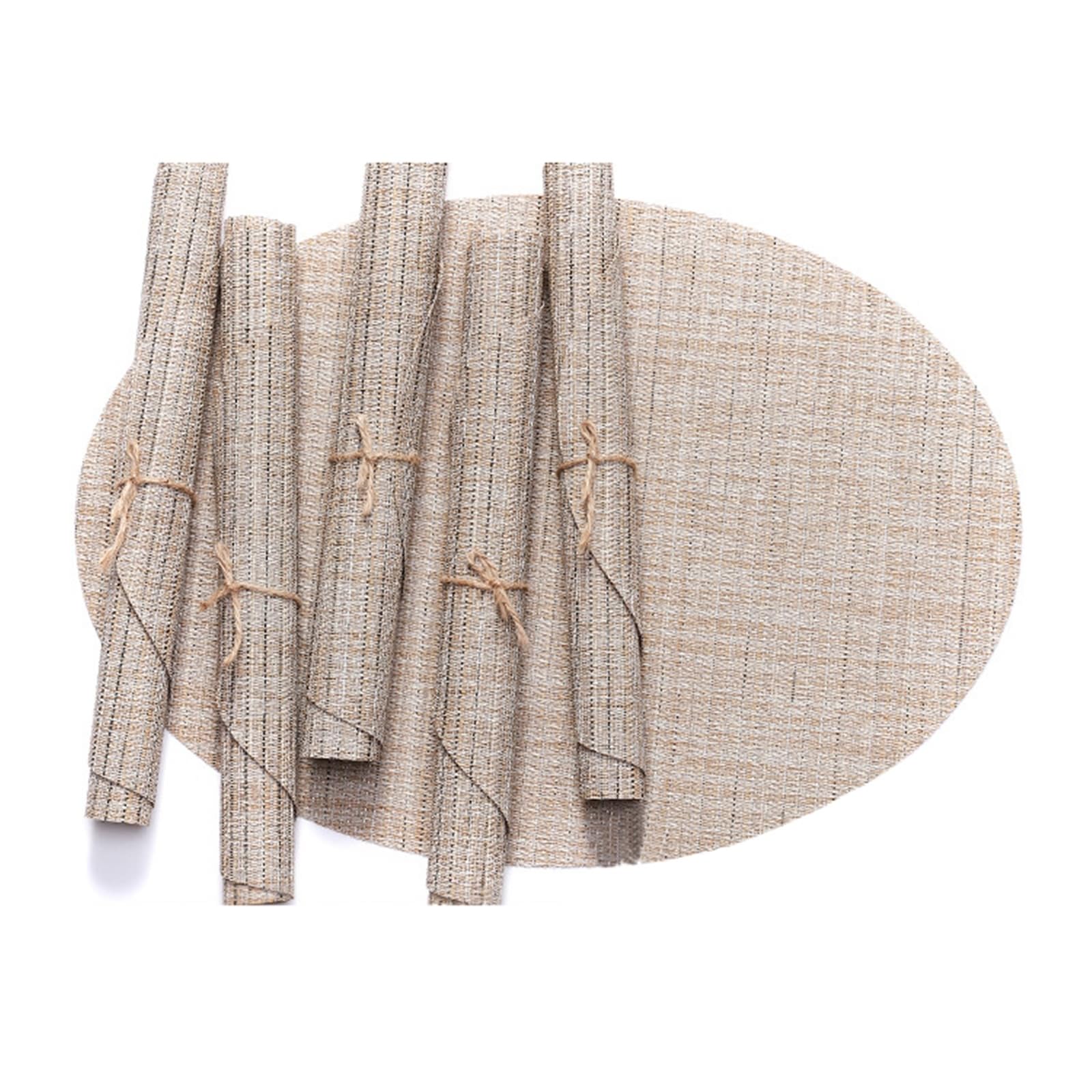 Set de table naturel lavable et résistant à la chaleur AMDXD en vinyle tressé pour cuisine