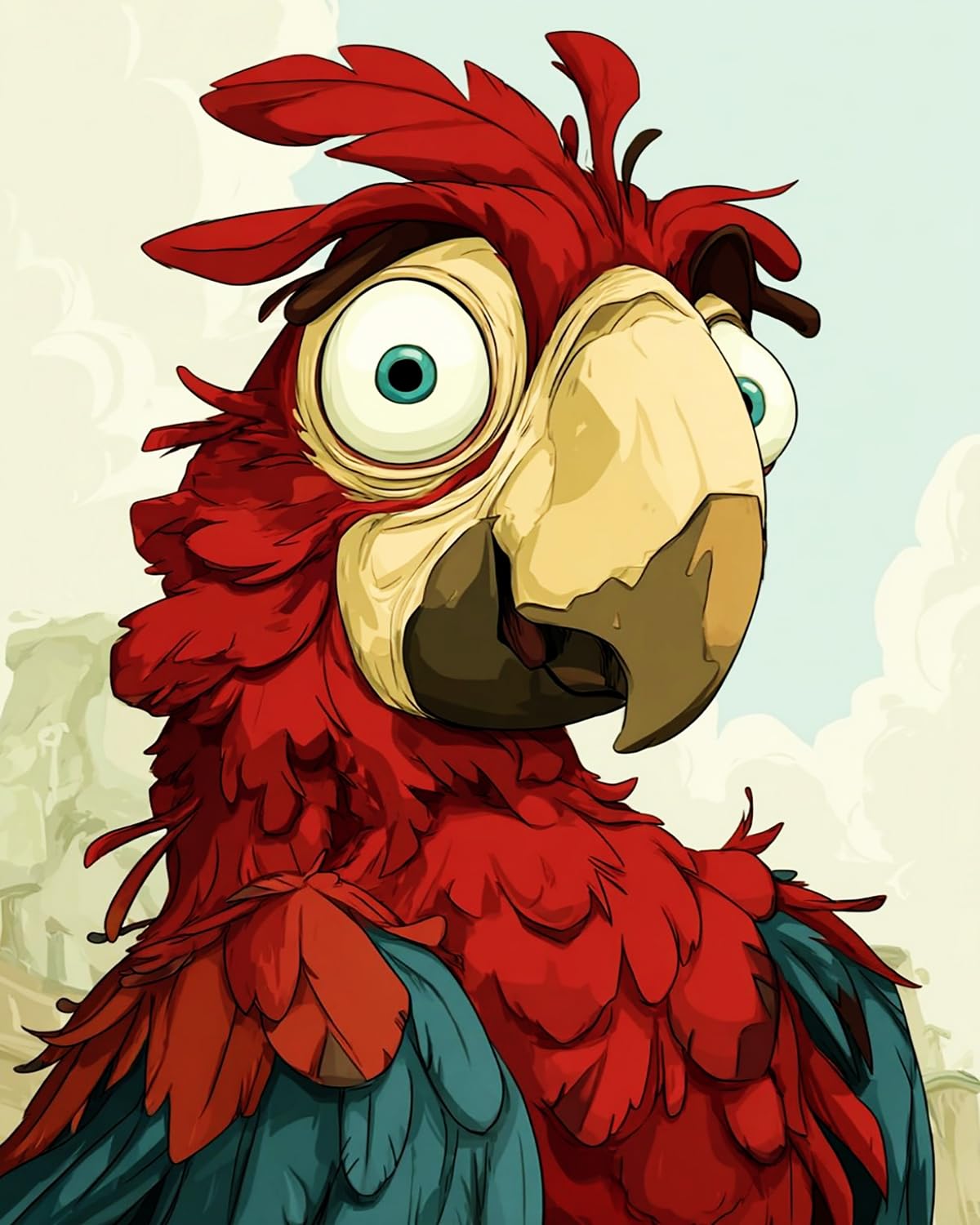 LIUBAISHI Paint by Numbers for Adults – 16"x20" | DIY Wall Art Decor Kit, Relaxing Hobby Set, Complete Painting Kit with Acrylic Paints and Brushes-Adorable Red Parrot