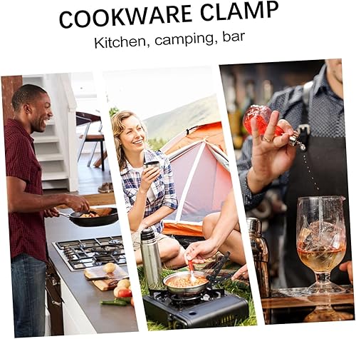 Miniatura 2 de BESPORTBLE Anti-Pot Clip Acero Inoxidable Camping Utensilios de Cocina Accesorios de Acampar Pinza de Acero Inoxidable Clip Soporte Plato Aleación