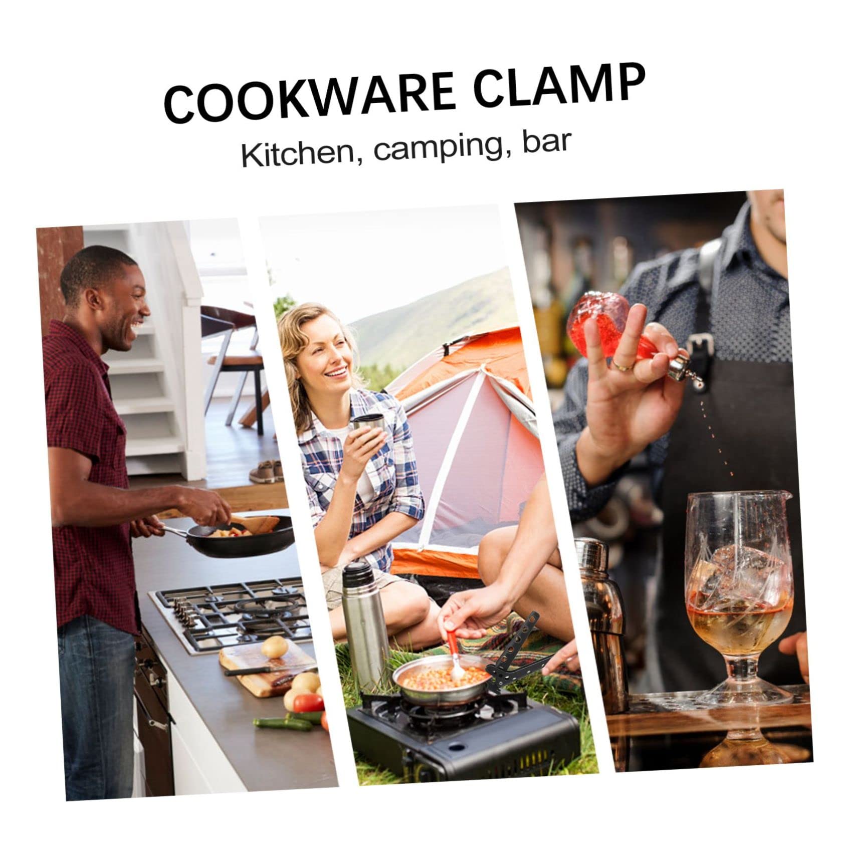 BESPORTBLE Anti- Pot Clip Stainless Steel Camping Cookware Camping Accessories Stainless Steel Gripper Clip Dish Holder Aluminum Alloy Metal Pot Utensils Grey