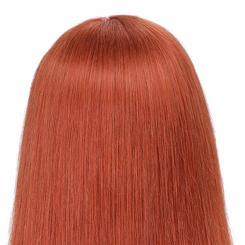 Miniatura 10 de REMY HAIR - Peluca larga y lacia con flequillo de 26 pulgadas, pelucas de cabello humano sin pegamento, hechas a máquina, peluca sedosa y lacia,