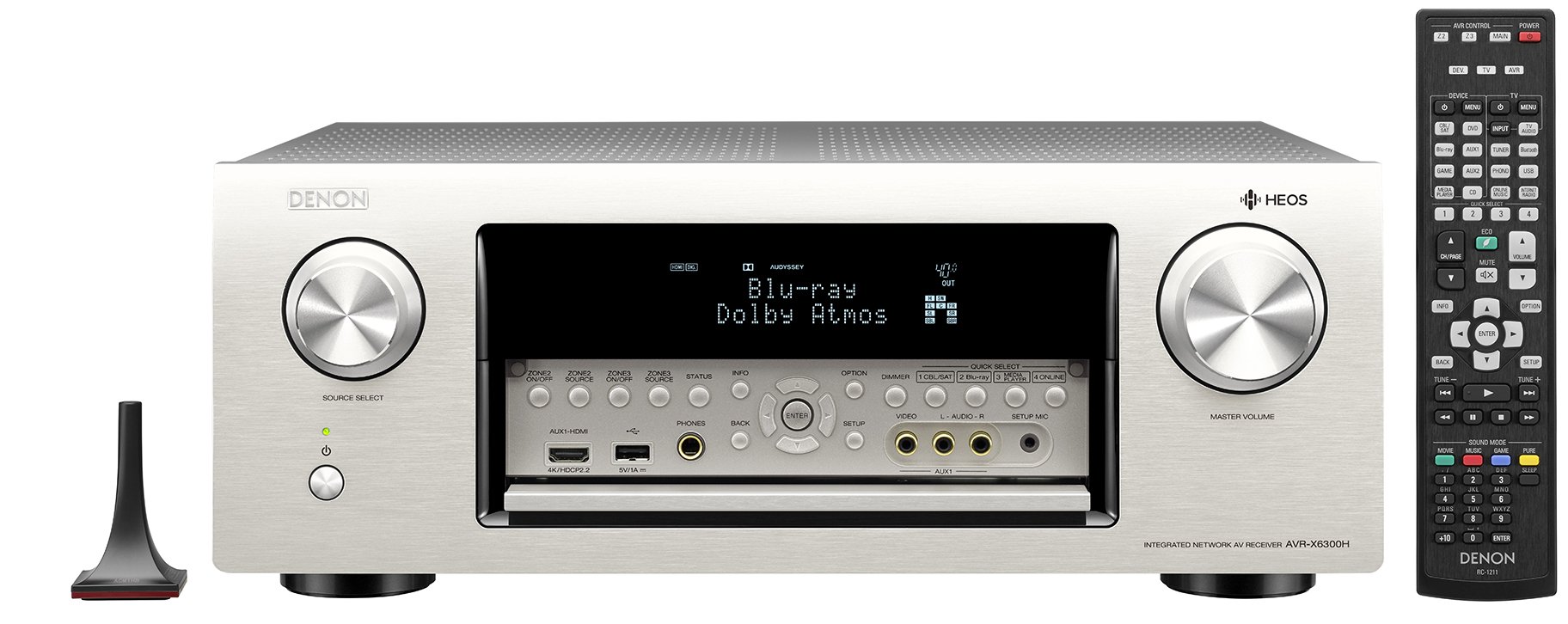Denon AVR-X6300 Sintoamplificatore Multicanale per Applicazioni A/V con Integrazione Heos, Argento