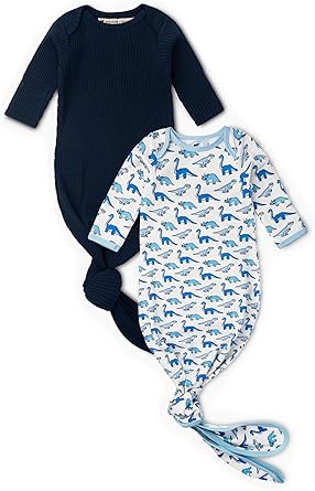 MONICA + ANDY Knot It Baby 2-Pack Tie Gown 100% Organic