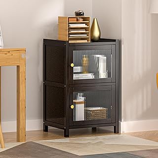 [YXSNG] 食器棚 幅30cm レンジ台 大型レンジ対応 幅40cm キッチンボード ブラック 3段 4段 収納棚 40*32*171 前が開く レンジボード 収納 扉付き キッチン収納 キッチンラック キャビネット レンジラック おしゃれ シンプル 北欧