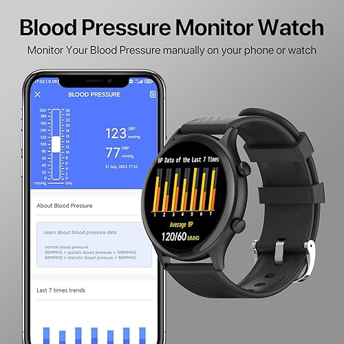 Miniatura 2 de Smart Watch, Fitness Tracker with Heart Rate Monitor, Blood Pressure, Blood Oxygen Tracking, WalkerFit 2023 Upgrade Smartwatch Fitness Watch for
