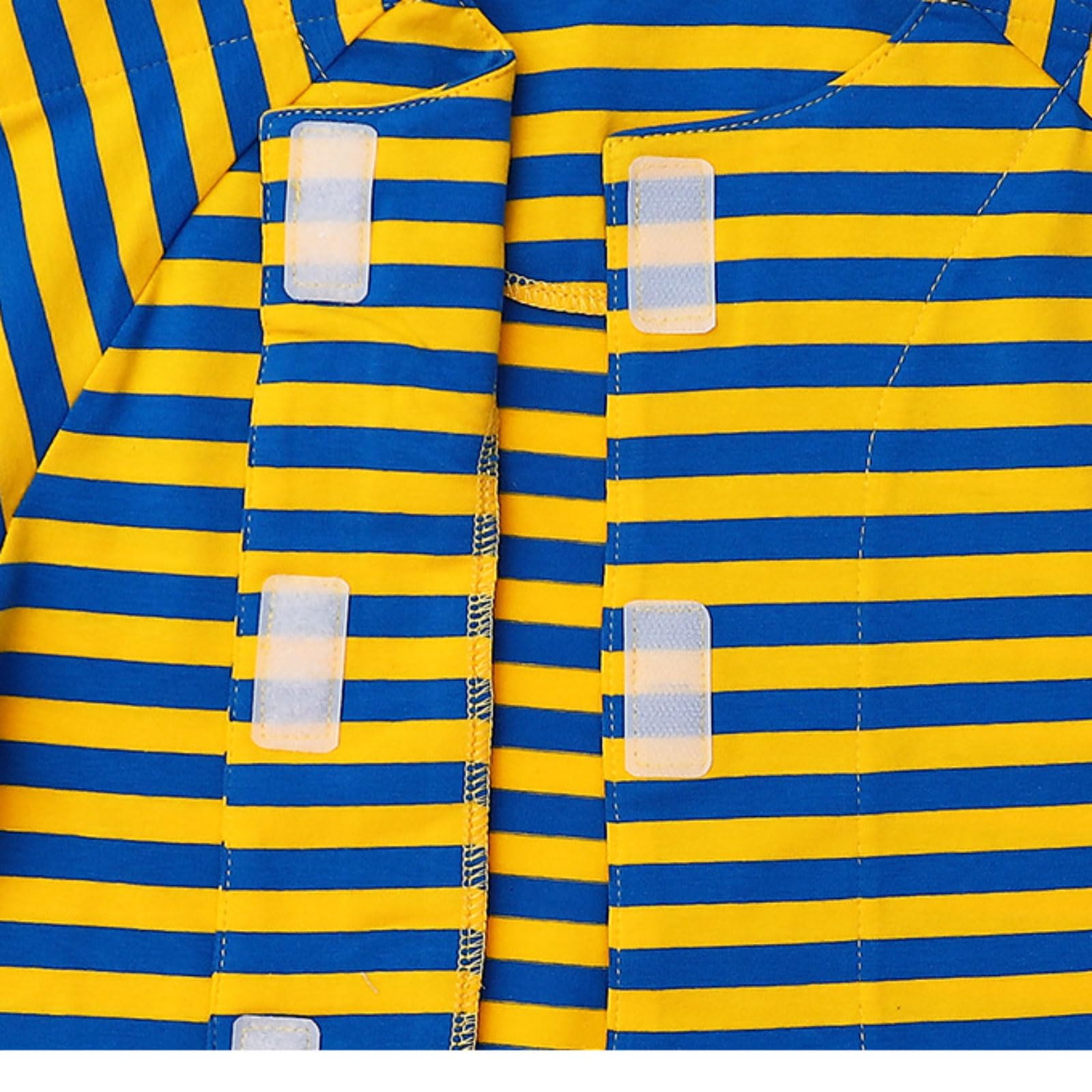 Traje de enfermería Ropa para el cuidado de niños con patrón de rayas, batas de algodón de estilo largo para pacientes, ayuda de enfermería postfractura, adecuadas para niños y niñas