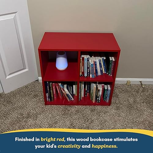 Miniatura 36 de Kings Brand Furniture - Katelyn - Estantería abierta de 4 cubos, organizador de almacenamiento de juguetes para niños (verde)