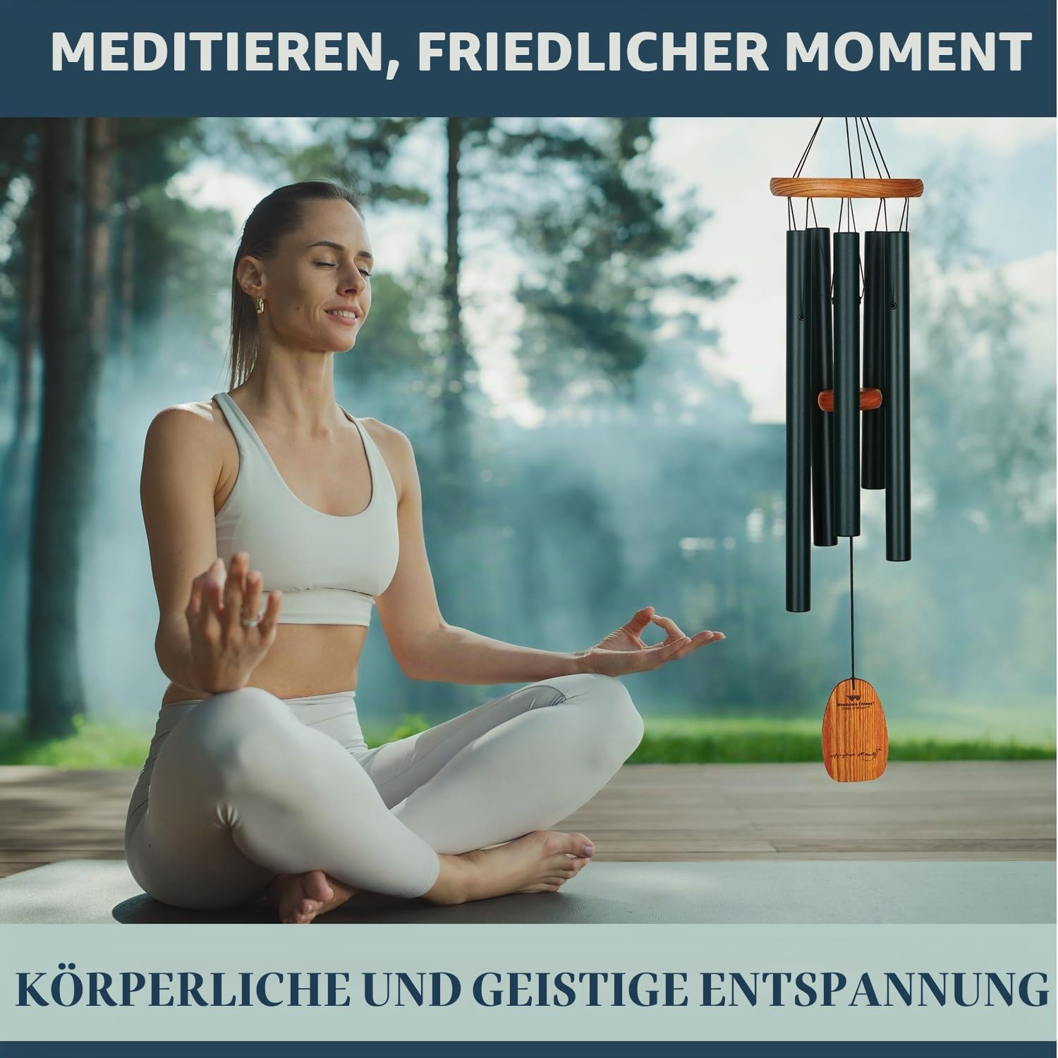 Woodstock Windspiel Mozart, Grün, 63,5 cm