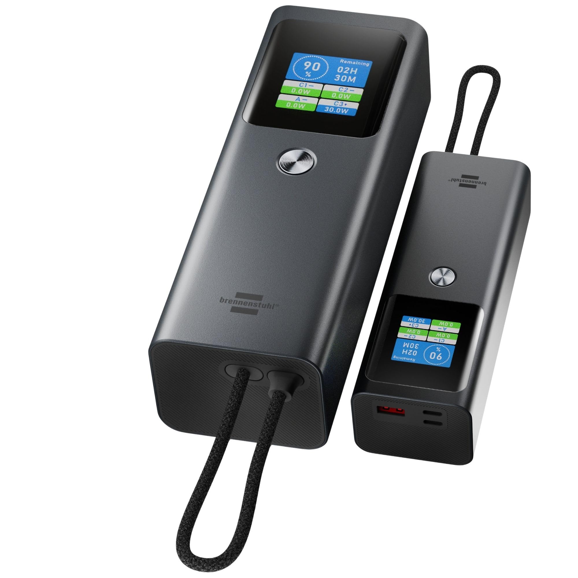 Brennenstuhl Powerbank PB20k 20.000 mAh, USB C 100 W, USB C 30 W, USB A 22,5 W