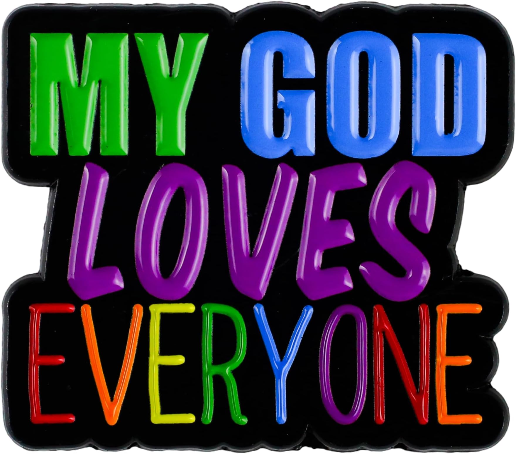 My God Loves Everyone Rainbow Pin Brooch, LGBTQ Enamel Pin, Gift For Christian LGBTQ Ally, Inclusive Message Brooches, Faith And Pride Lapel Badge, Love Is Love, Queer Pride Month Accessories