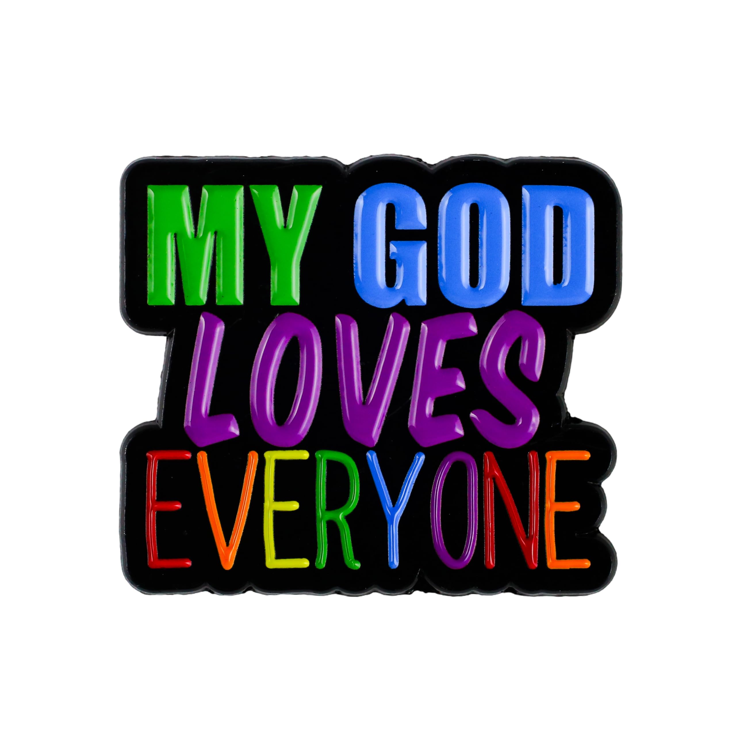 My God Loves Everyone Rainbow Pin Brooch, LGBTQ Enamel Pin, Gift For Christian LGBTQ Ally, Inclusive Message Brooches, Faith And Pride Lapel Badge, Love Is Love, Queer Pride Month Accessories