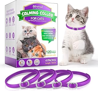 Calming Collar for Cats 4 Pack - Calming Cat Collars Anxiety Relief Pheromone Collar for Cats Adjustable Size - Appeasing Calming Collar for Kitten Calm Collar Cat Relaxed