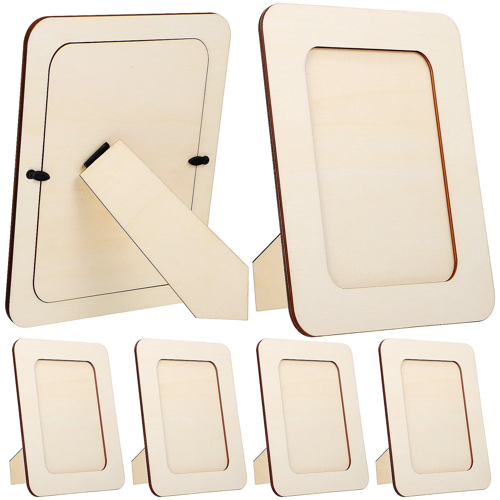 Wooden Picture Frames 12Pcs DIY Handmade Photo Frame Inches (12Pieces) Wood Picture Craft Kids Crafts Vertical for Table Display Wooden Child