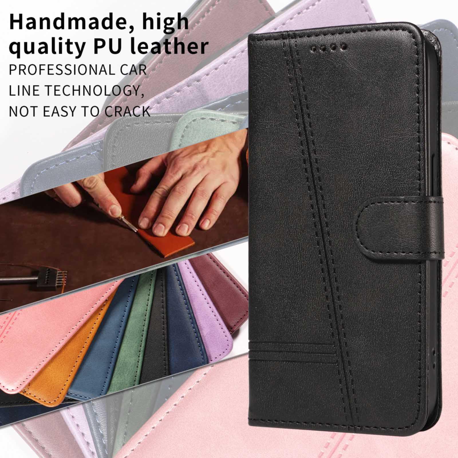 Etui z klapką do Samsung Galaxy S25 Ultra/S25 Plus/S25, skórzane etui portfelowe na telefon z stojakiem na karty, etui foliowe, odporne na wstrząsy, tworzywo TPU, wewnętrzne, czarne, S25 Ultra