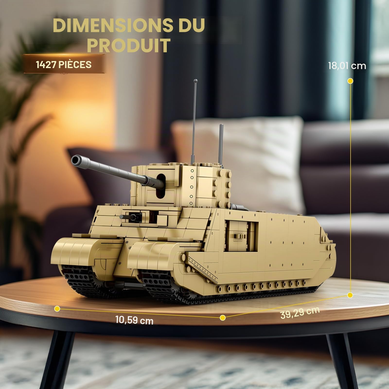 Reobrix TOG II Tank, Maquette de Char Militaire WW2 à Construire 1:30, 77032 Blocs de Construction Militaire de la Seconde Guerre Mondiale, Licence Officielle World of Tanks, Cadeau pour Adultes
