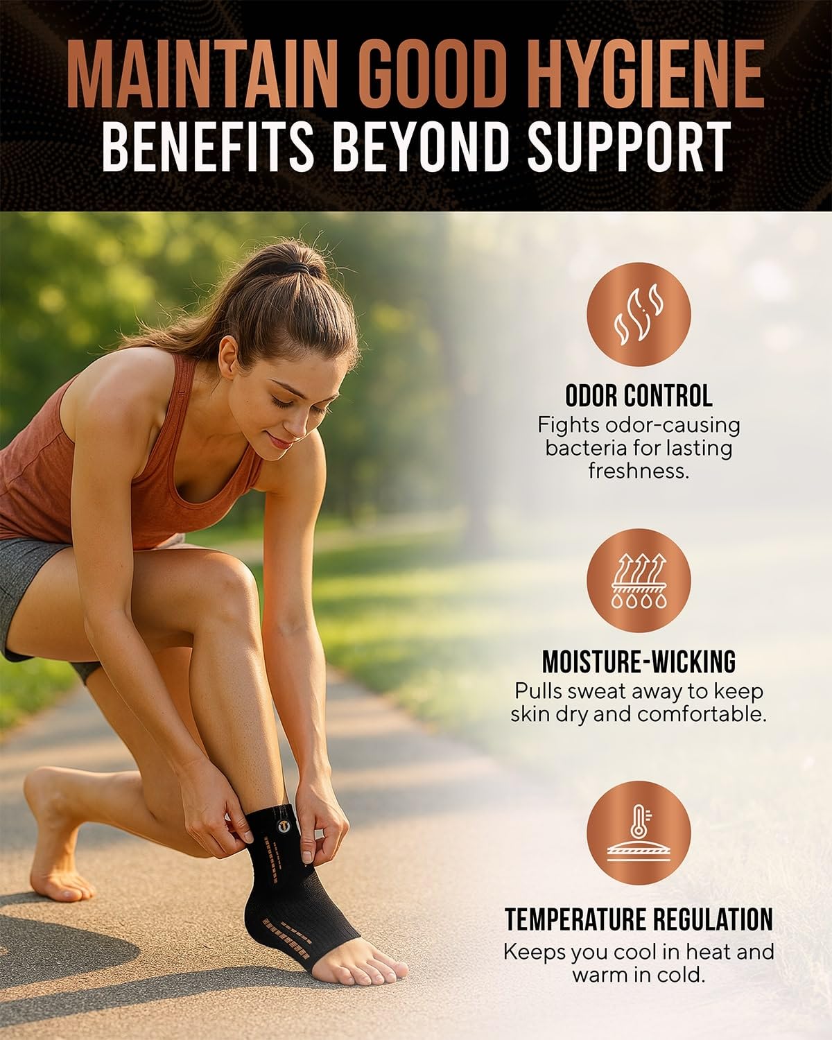 TheraCopper Copper Ankle Brace - 2 Pack -7