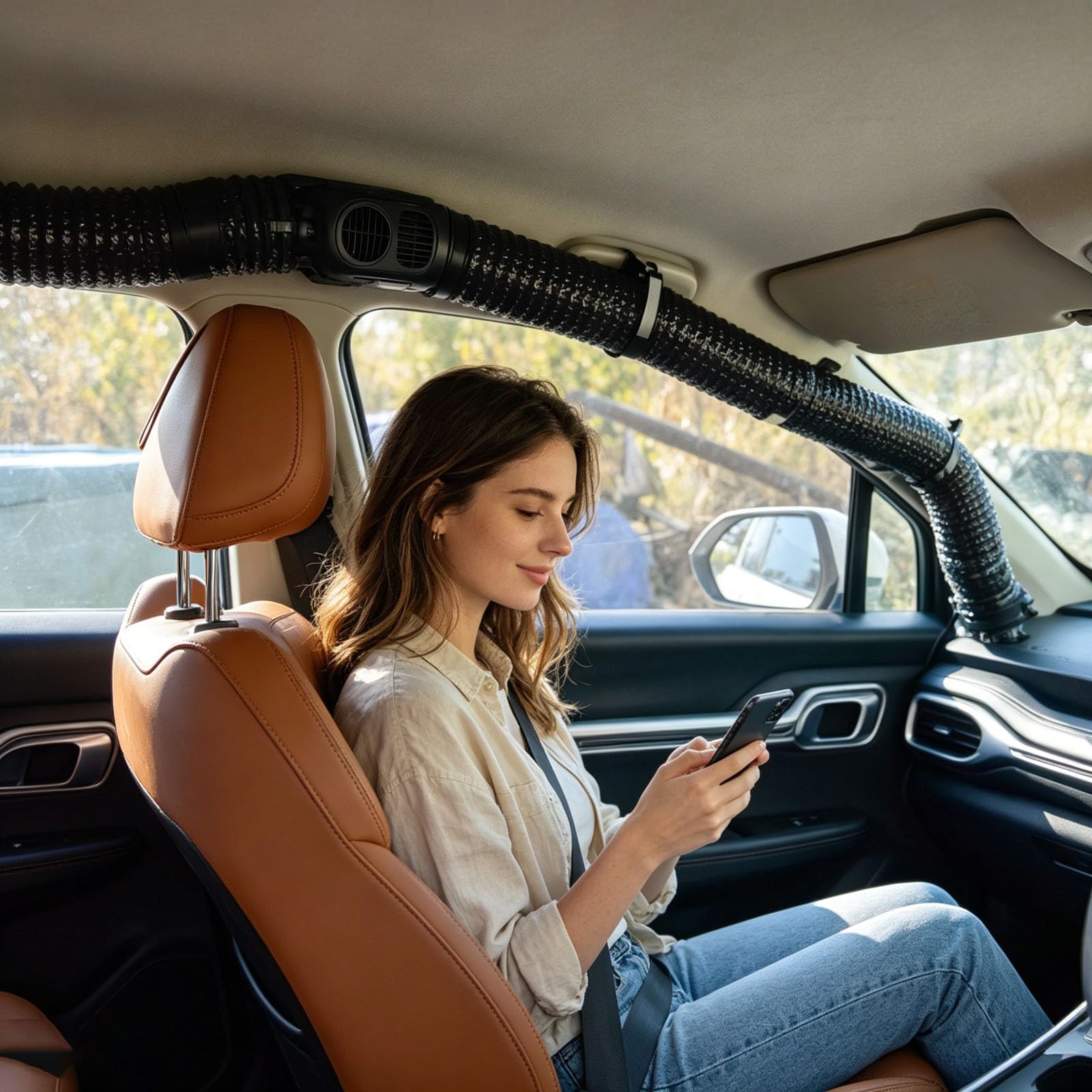 Klimaanlage Auto Extender – Flexibler Schlauch aus PP 1m/3m | Adapter zur Belüftung faltbar mit Düse | Kühlk für Rücksitz Wohnmobil und SUV (3m)