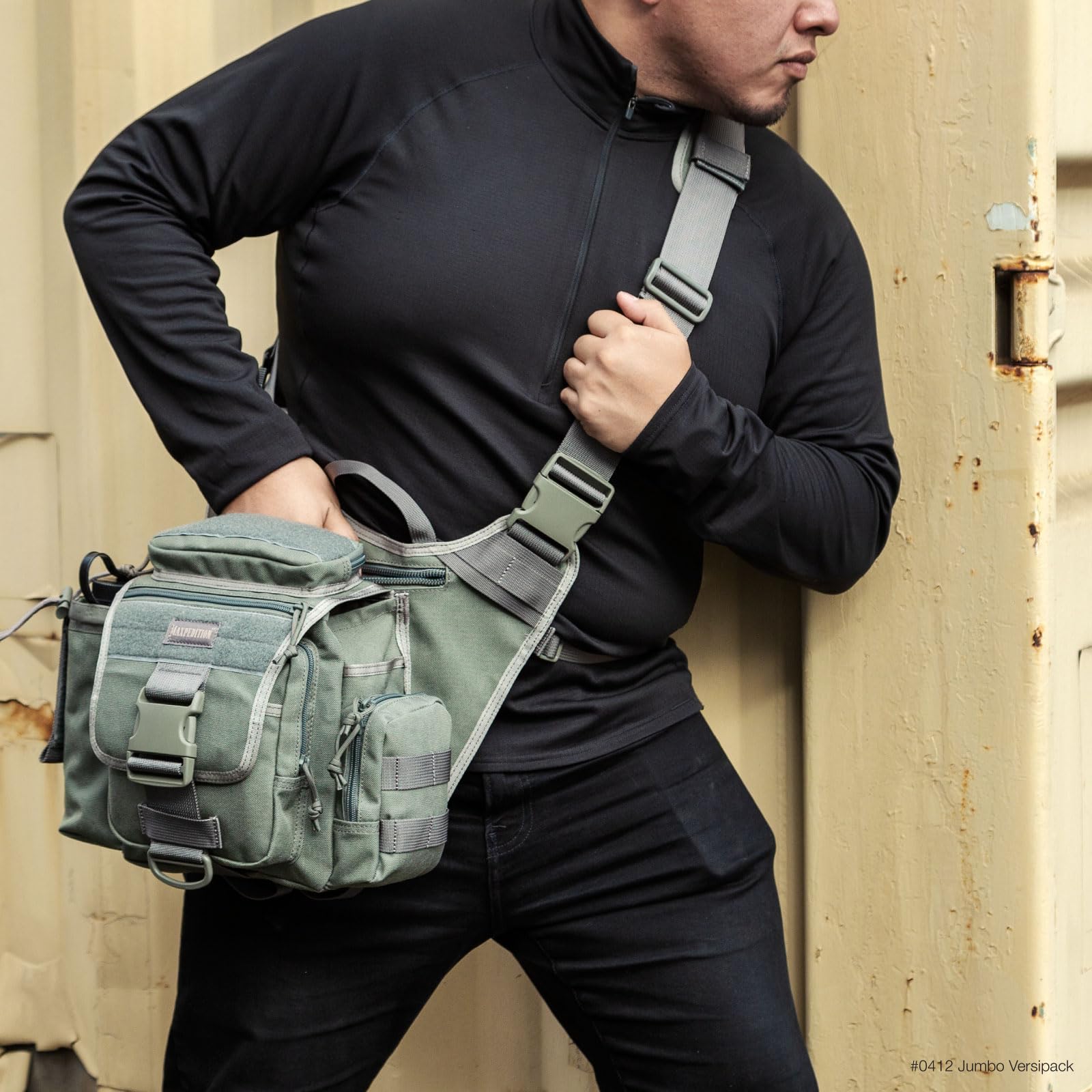 Maxpedition Jumbo Versipack Torba na ramię - Liście Zielone, 3,5 l, Zielone liście, Rozmiar Uniwersalny