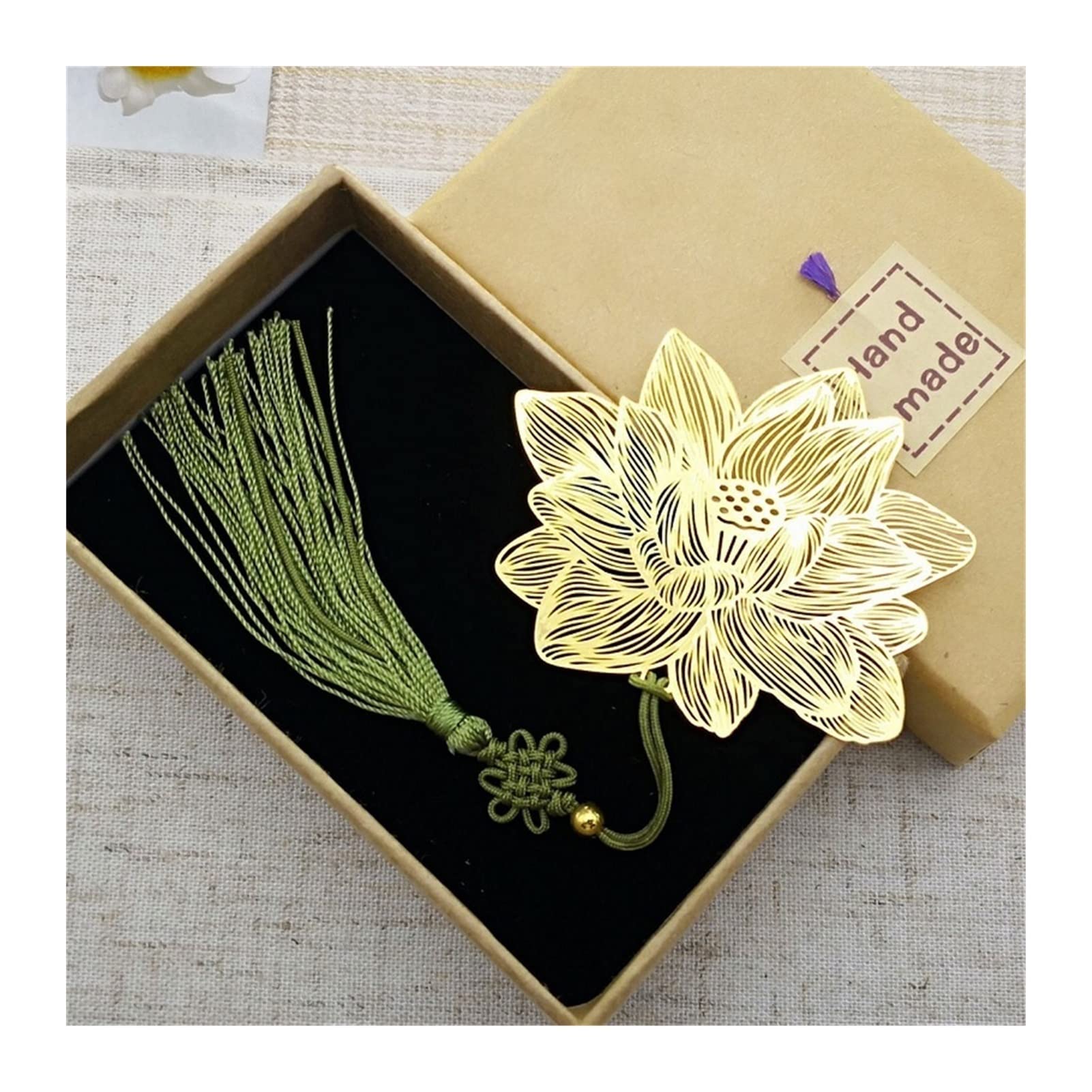 Signets Signet de Style Chinois Bookmark Lotus Lotus Leaf Bookmark Papeterie Creative Papeterie Fine Cadeaux de Vacances Art Accessoires Signets pour Livre (Color : E5)
