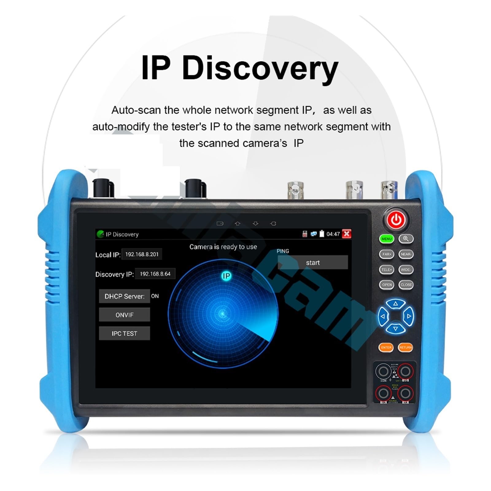 CCTV Tester, Tester IP Analogico TVI CVI AHD CCTV 8K H.265 90W PoE++ Ingresso E Uscita HDMI, VGA Porte Gigabit Doppie Porta SFP Test Cavo UTP