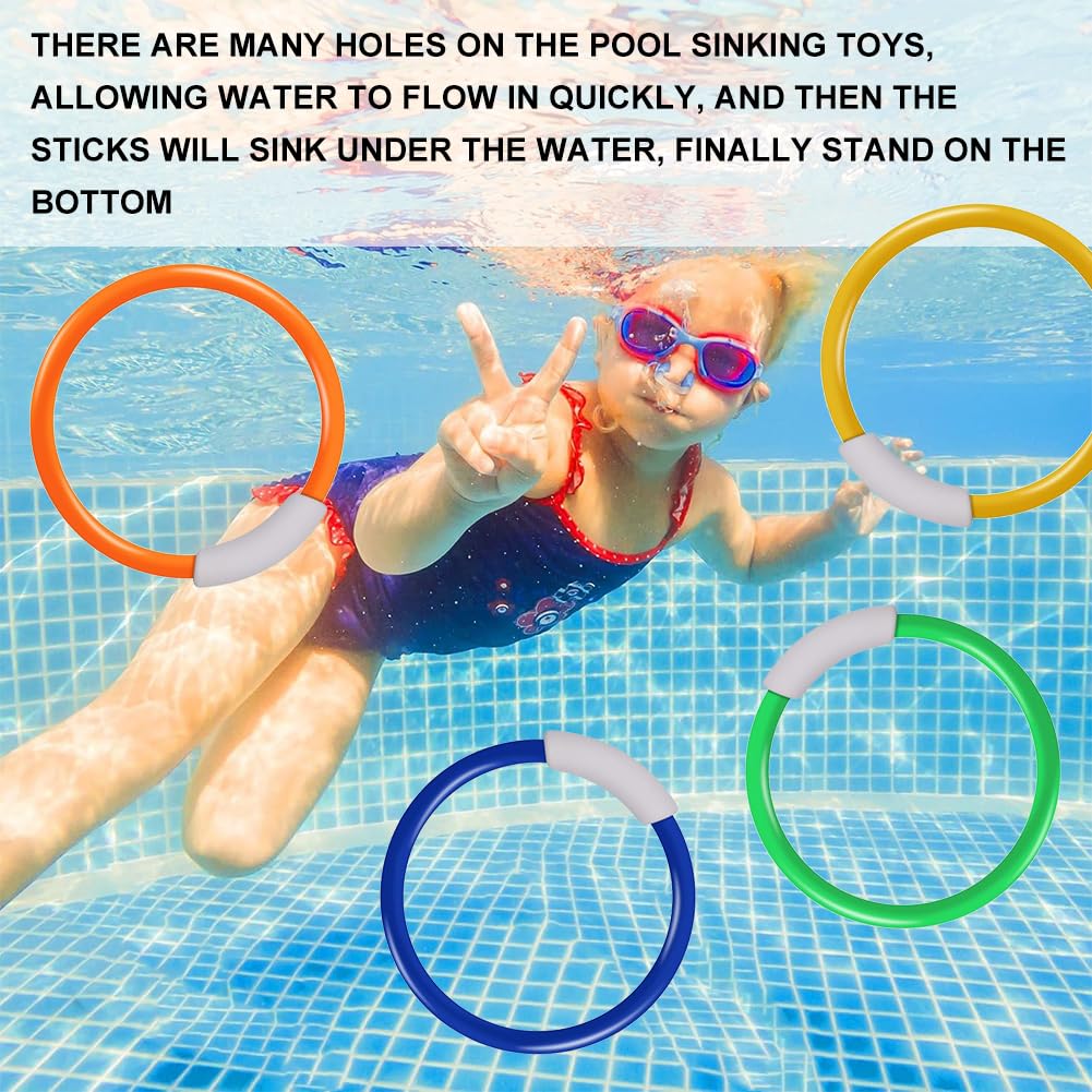 Juguetes Piscina Buceo Anillos De Buceo Para Niños - Juego De 4 Piezas, Colores
