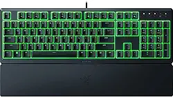Razer Ornata V3 X Teclado para jogos: teclas de perfil baixo - Interruptores de membrana silenciosos - resistente a derrames - Iluminação cromado RGB - Apoio para pulsos ergonómico - preto clássico