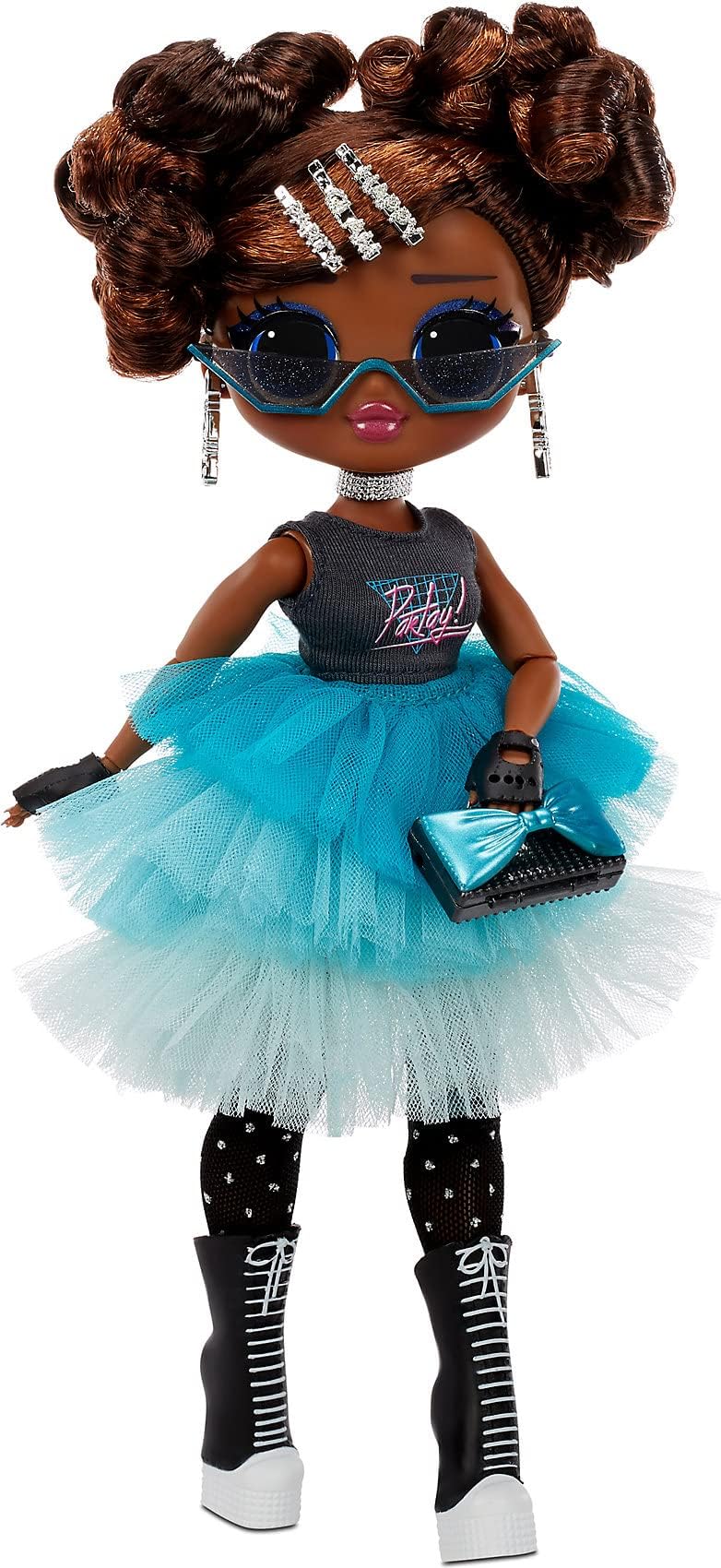 LOL Surprise OMG Present 10" Fashion Doll Miss Glam - 20 Surprises, 5 Different Looks, Multicolor Birthday Doll, 576365C3