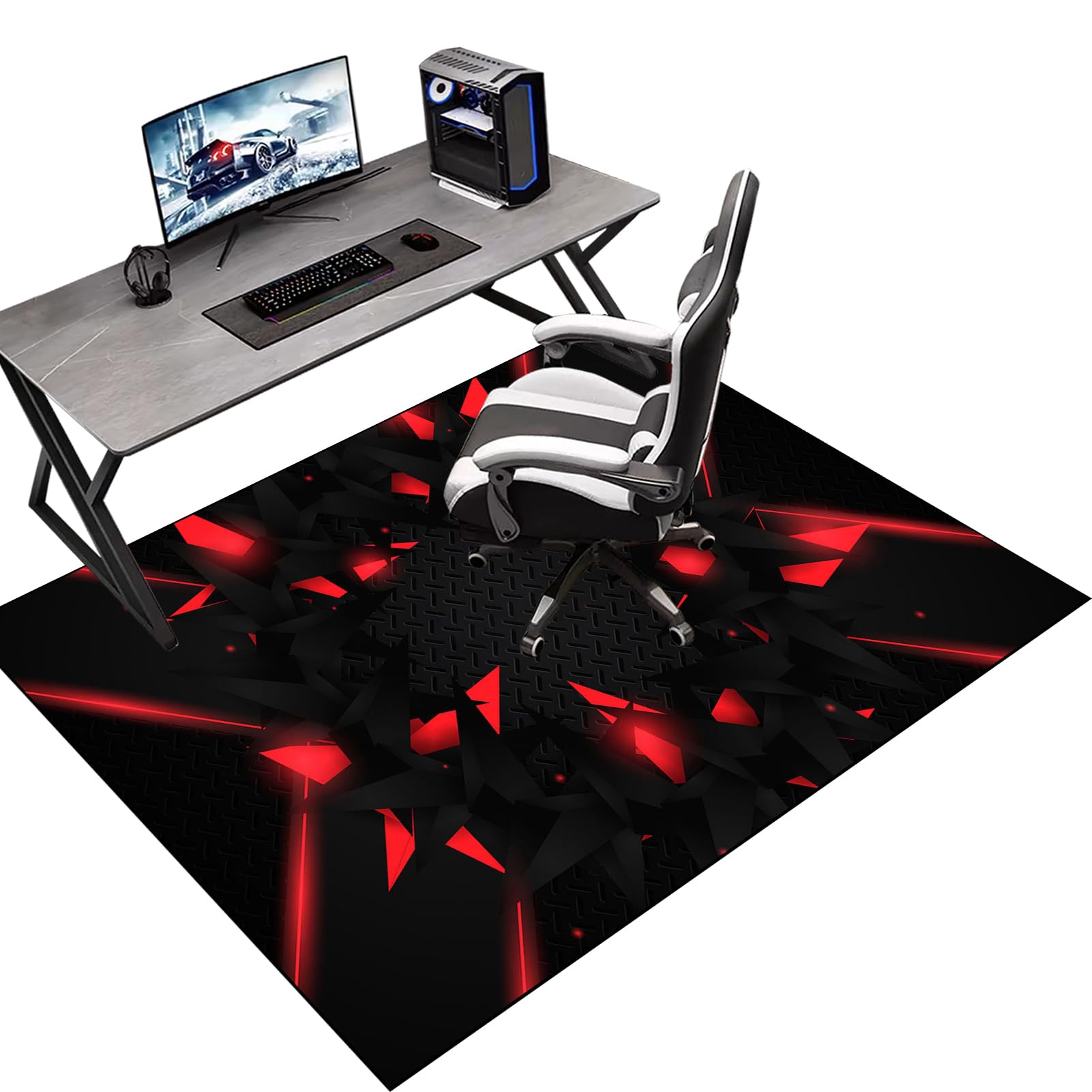 Protective Floor Protector Mat, Office Chair Mat for Carpeted Floor, Gaming Chair Mat Non-Slip, Chair Mat Carpet Protector for Low Pile Carpets, Floor Mat for Computer Desk Chairs 200 x 230 cm