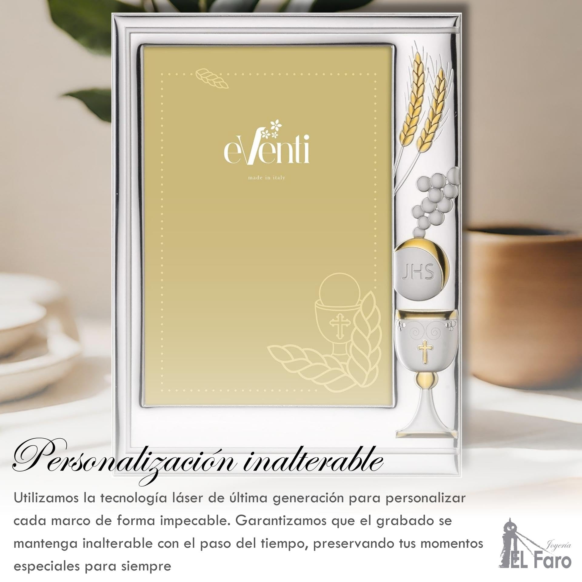 El Faro JOYERIA Marco Fotos Personalizado 9x13 comunión | Estuche premium incluido