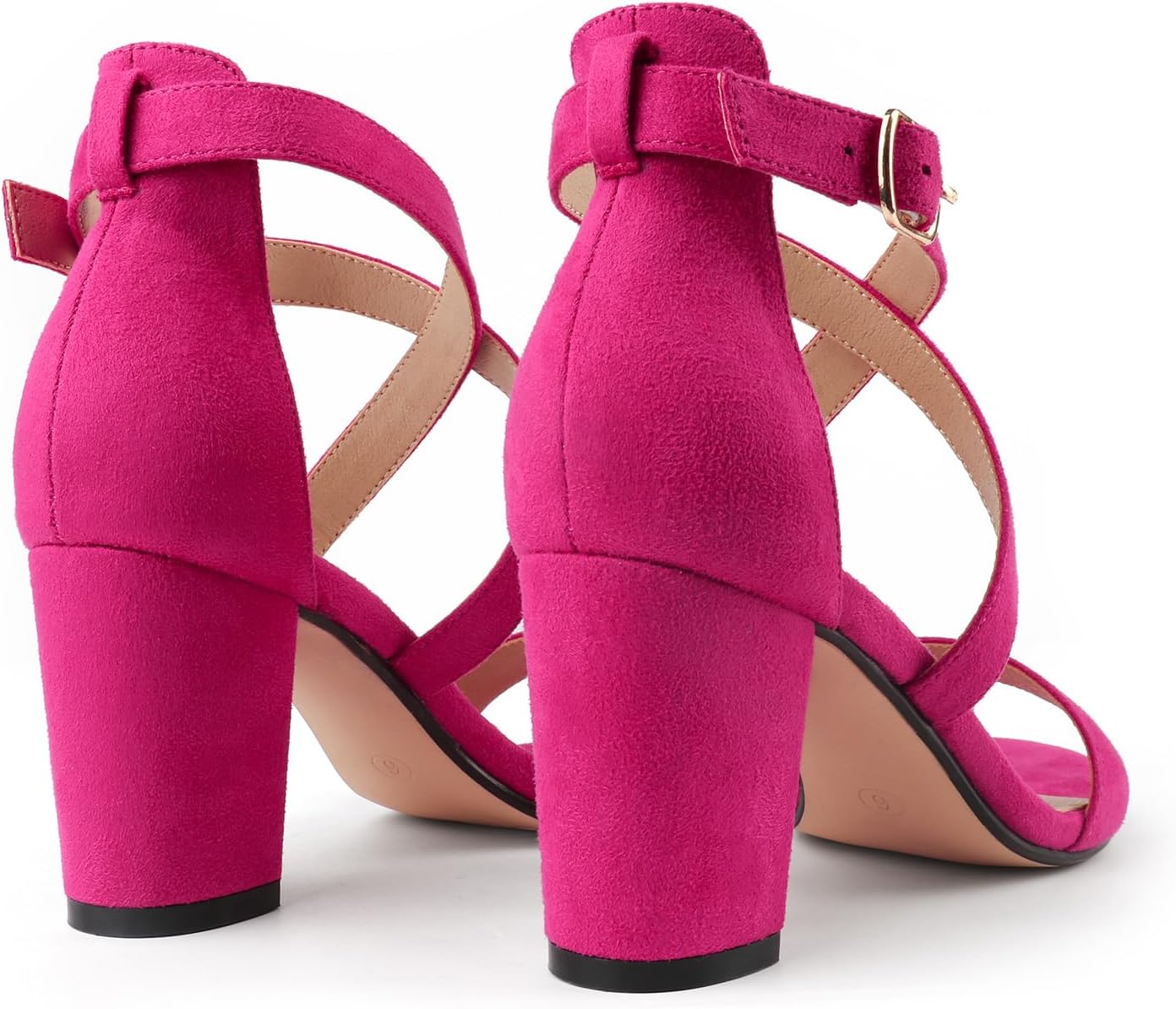 JOY IN LOVE Women's Chunky Block Heels 3 Inch Ankle Strap Low Heel Sandals