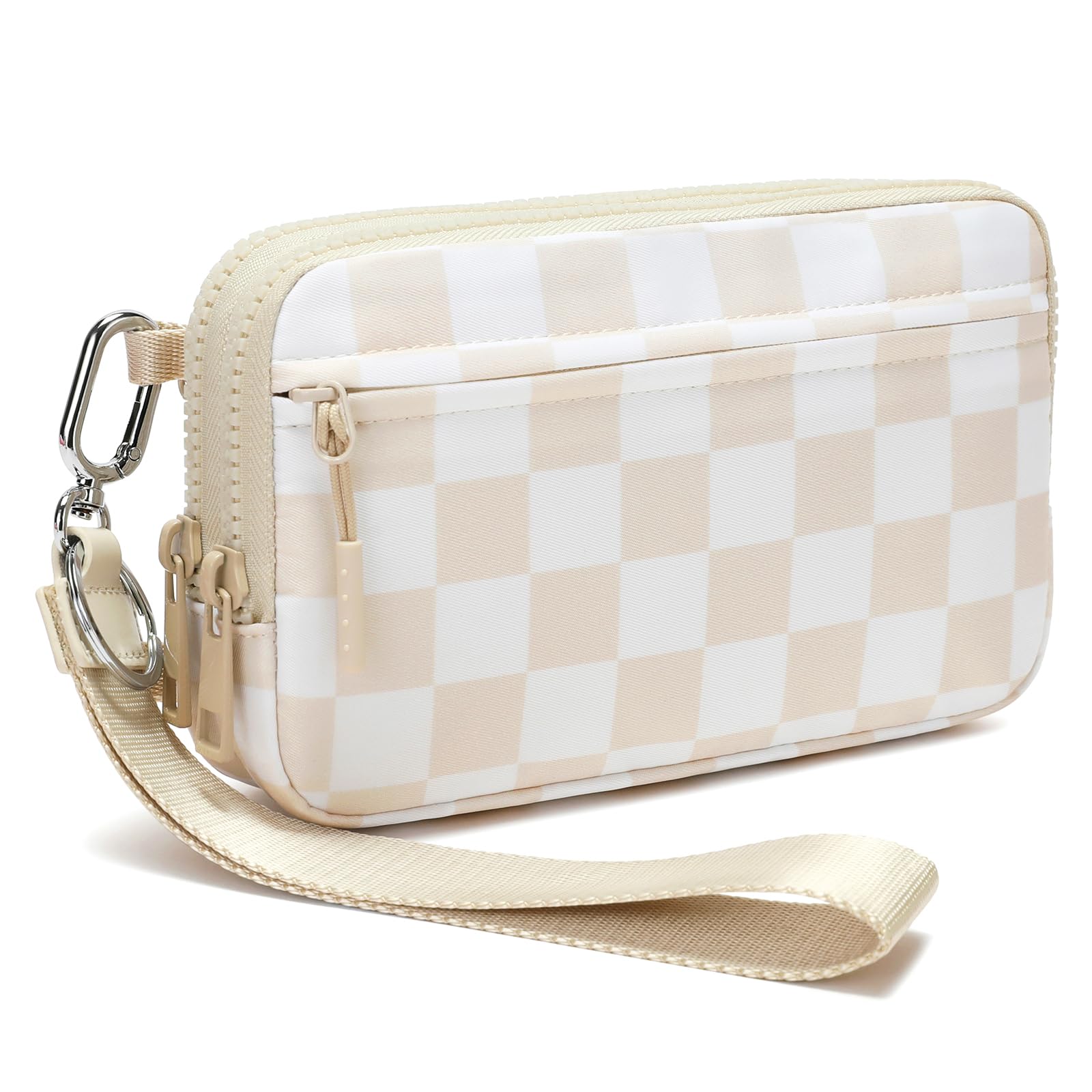 fodoko wristlet wallets for women nylon quilted wallet with 4 zipperstravel credit cardholder cell phone organizer