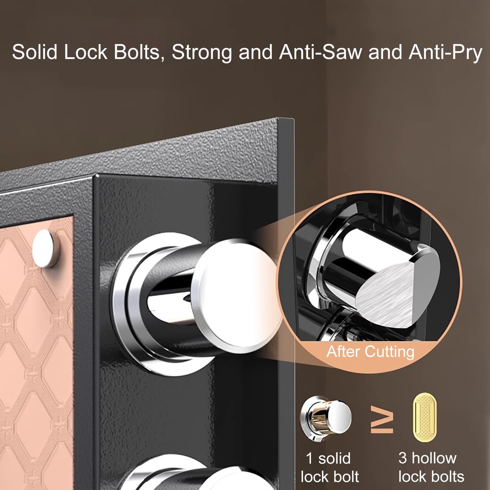 Cassaforte Impronta Digitale con Funzione di Allarme Safe a Muro Cassetta di Sicurezza Casa Forte con 4 Modi per Sbloccare(Black,25cm/10in)