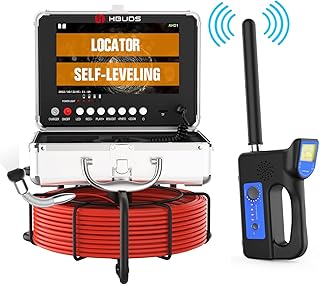HBUDS Sewer Camera with Locator 165ft, Self-Leveling Drain Camera, 9'' 1080P HD Plumbing Camera Snake with Light, IP68 Waterproof Sewer Inspection Camera, Duct Chimney Drain Pipe Cameras with DVR