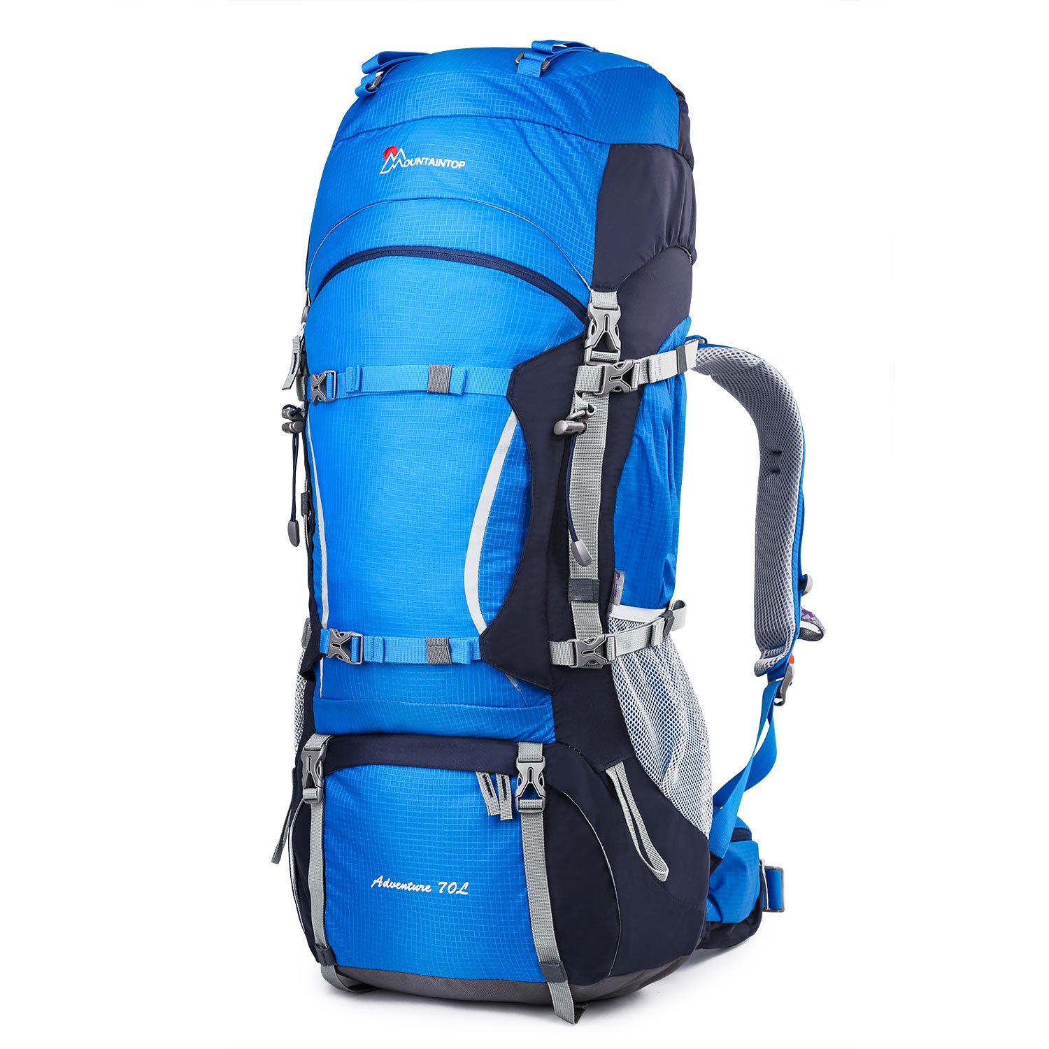MOUNTAINTOP 70L/75L Internal Frame Hiking Backpack for Men Women with Rain Cover