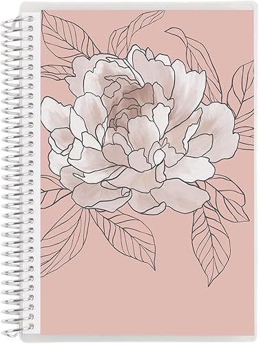 Erin Condren Diario para mujer A5 encuadernado en espiral con rayas universitarias, peonía flora. Cuaderno de notas y escritura de 160 páginas disponible en Yaxa Colombia