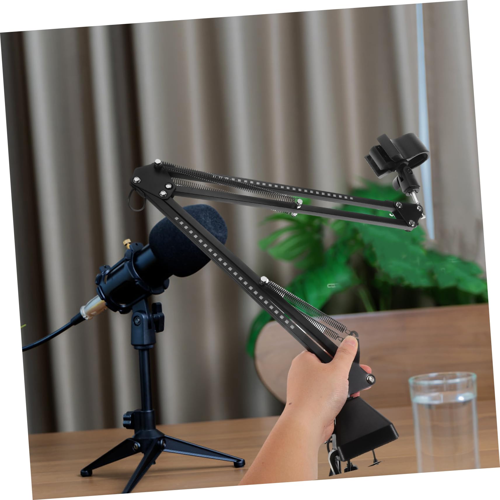 Pied de Micro Rgb-35 à Led, Bras de Bureau Noir en Alliage