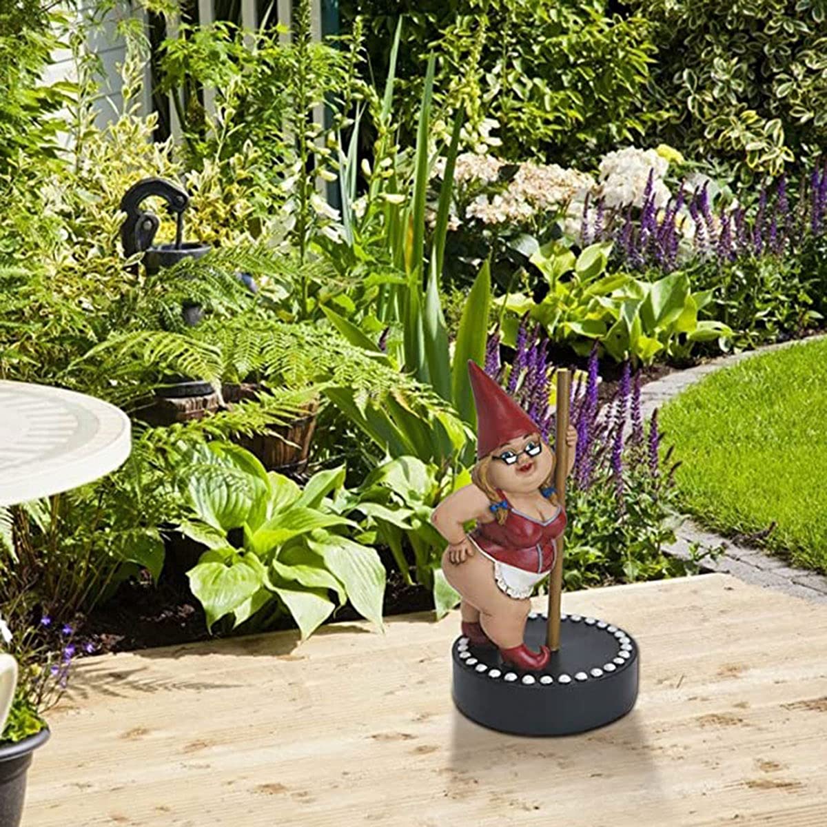 Estatuas GNOME De Jardín, Resina Traviesa Bailando Gnomo Figurilla, Funny Estatuas De Jardín para Yard, Flat, Office Art Decoraciones Regalos Navideños,A