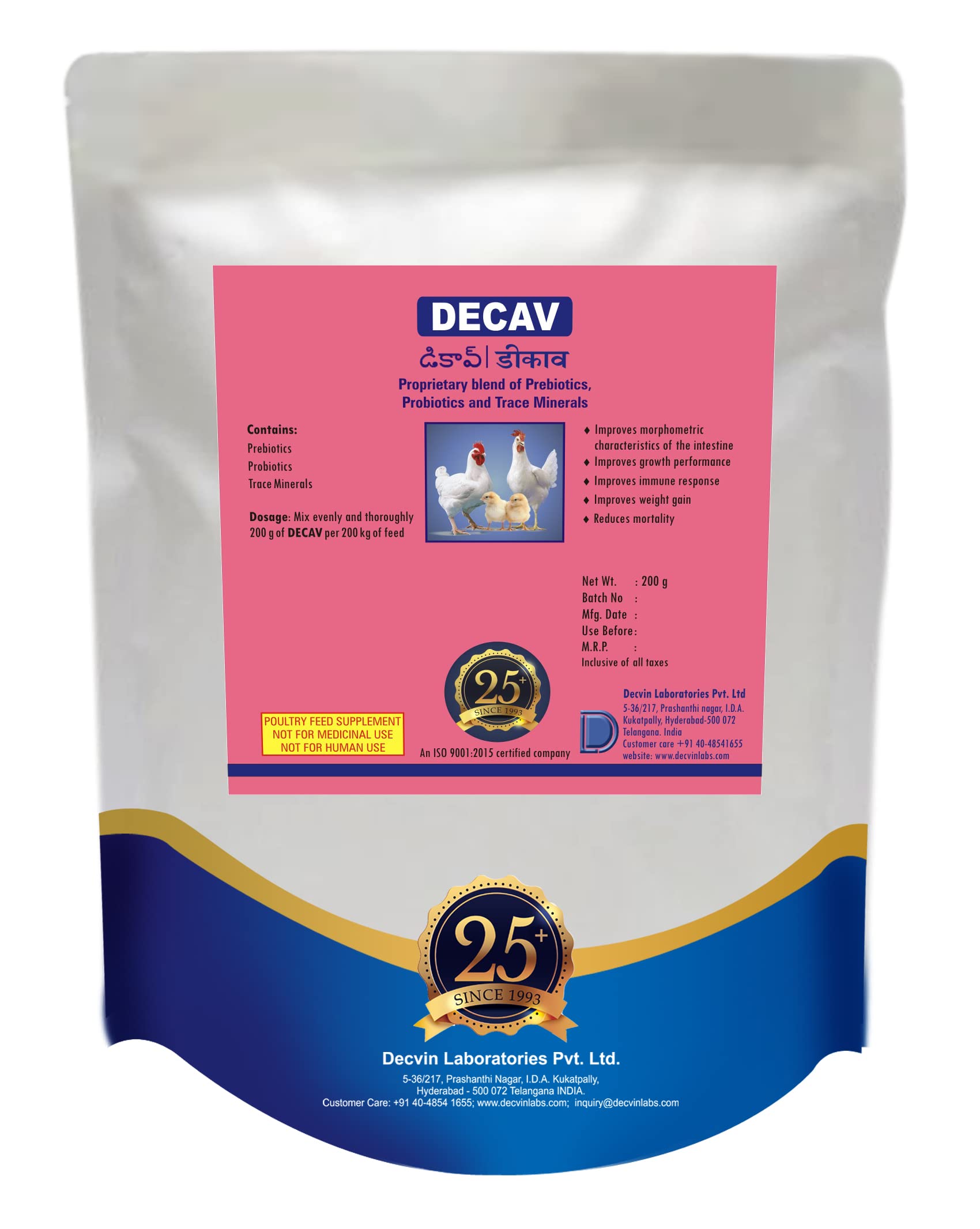 DECVIN DECAV Poultry and Bird Vitamin Supplements, Enzymes and Probiotics Poultry Feed Supplement with Trace Minerals (200g, DECAV) (B09MFN5RV9) Amazon Price History, Amazon Price Tracker