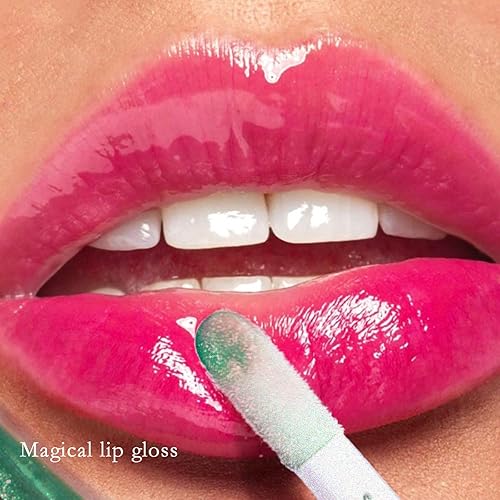 Miniatura 2 de Brillo labial que cambia de color, aceite labial teñido de pH verde a rosa, efecto de cambio de color, acabado brillante, bálsamo de brillo de