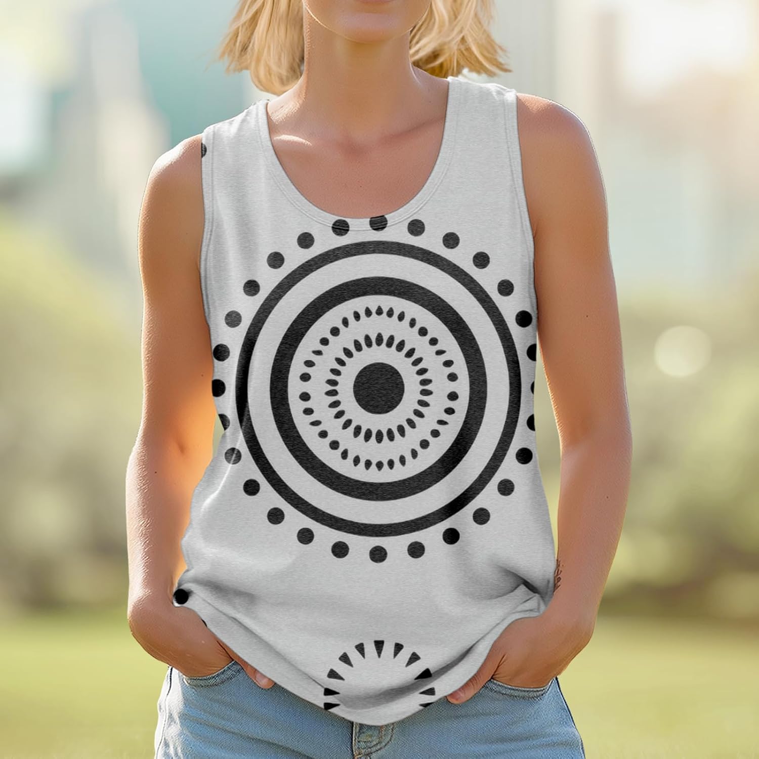 Stylish Women's Crewneck Tank Tops Outdoor Trendy Beach Party Pullover Cropped Sleeveless Tshirts for Summer - Image 2